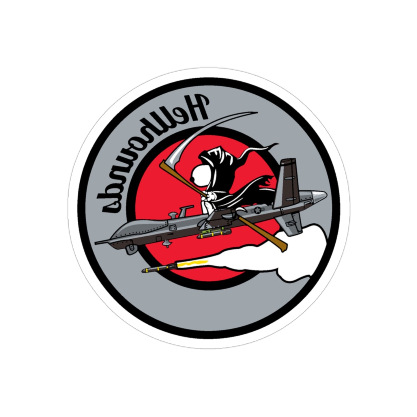 Hellbound Snoopy 20th ASq (U.S. Air Force) REVERSE PRINT Transparent STICKER-3 Inch-The Sticker Space