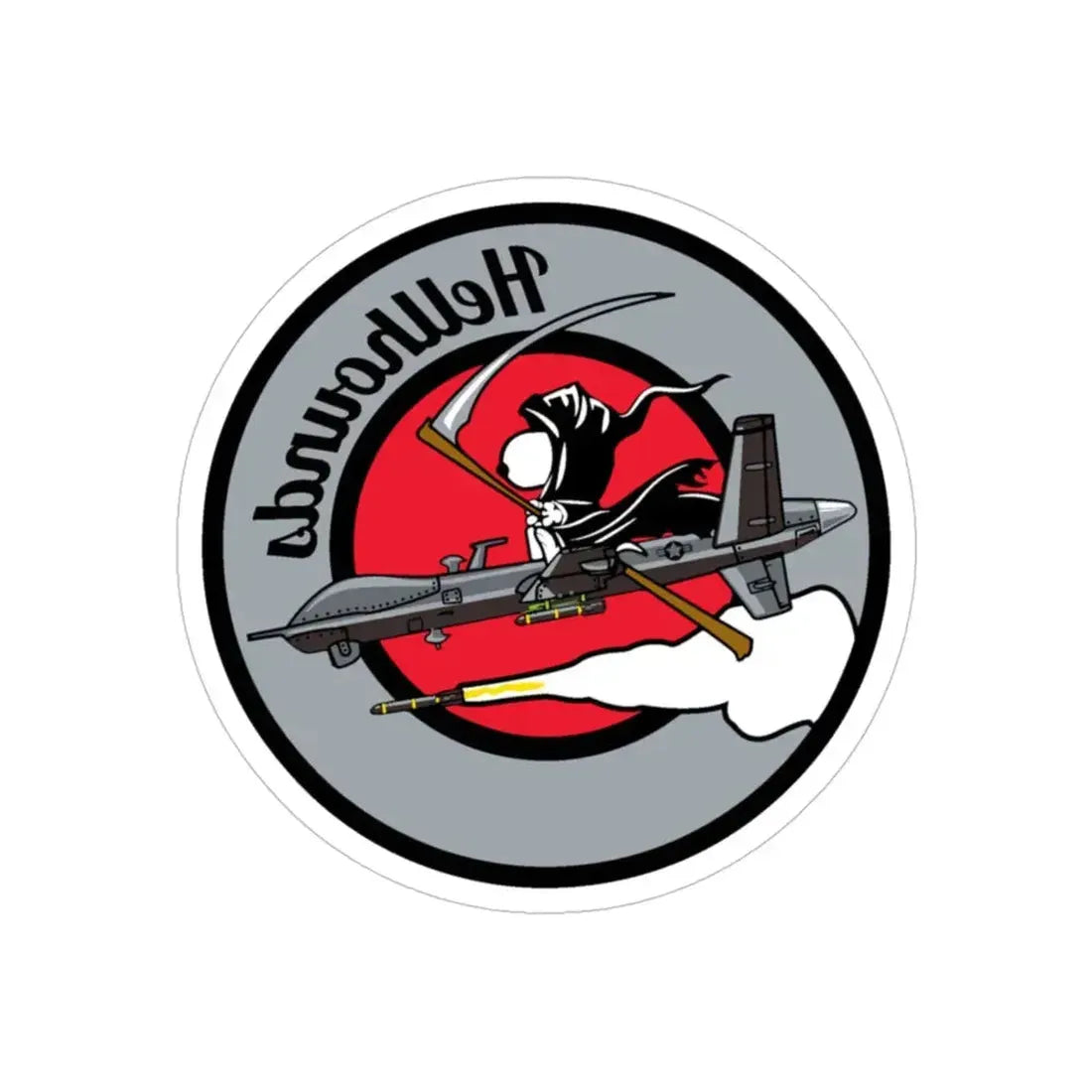 Hellbound Snoopy 20th ASq (U.S. Air Force) REVERSE PRINT Transparent Die-Cut STICKER 4 Inch Die-Cut Transparent - The Sticker Space