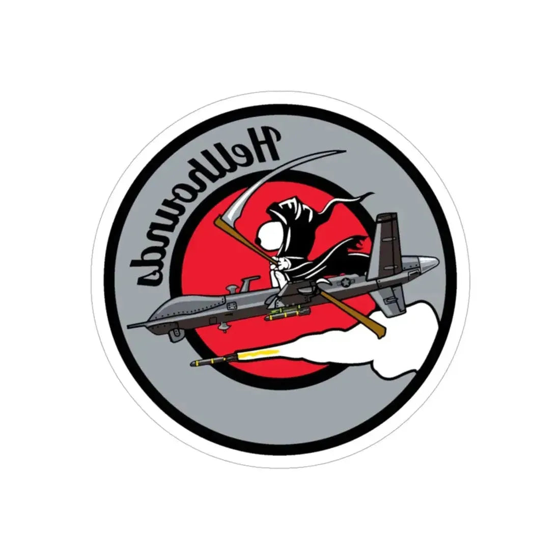 Hellbound Snoopy 20th ASq (U.S. Air Force) REVERSE PRINT Transparent Die-Cut STICKER 5 Inch Die-Cut Transparent - The Sticker Space