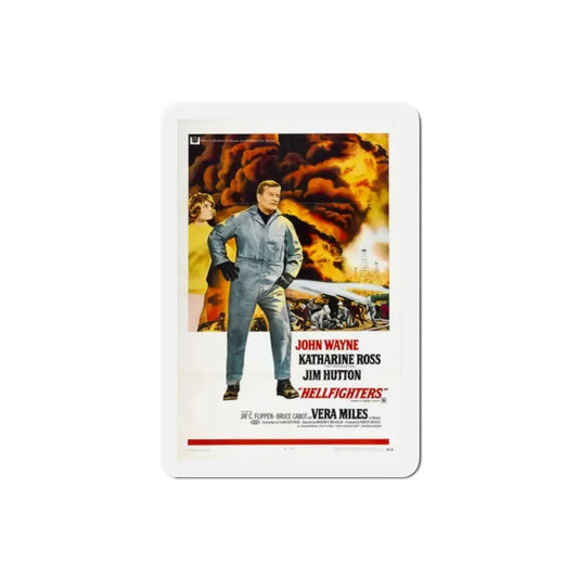 Hellfighters 1968 Movie Poster Refrigerator Magnet 2 Inch - The Sticker Space