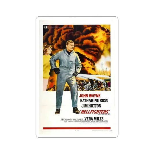 Hellfighters 1968 Movie Poster STICKER Vinyl Die-Cut Decal 6 Inch - The Sticker Space