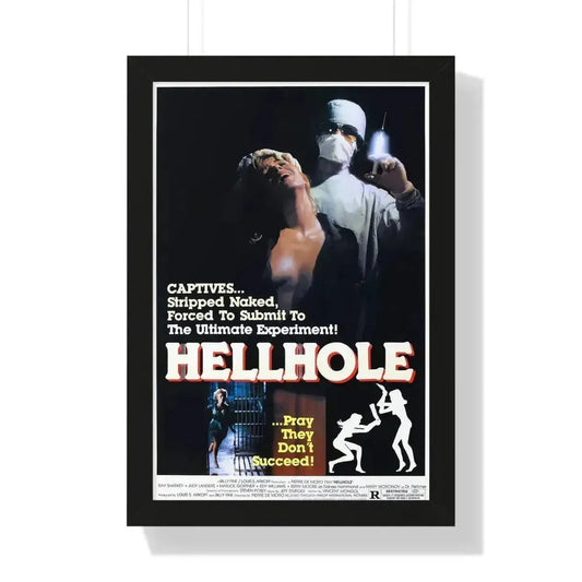 HELLHOLE 1985 - Framed Movie Poster 16″ x 24″ Black - The Sticker Space