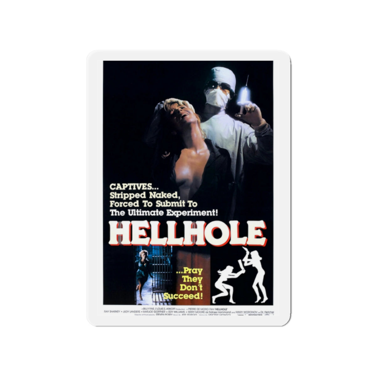 HELLHOLE 1985 Movie Poster - Die-Cut Magnet-2" x 2"-The Sticker Space