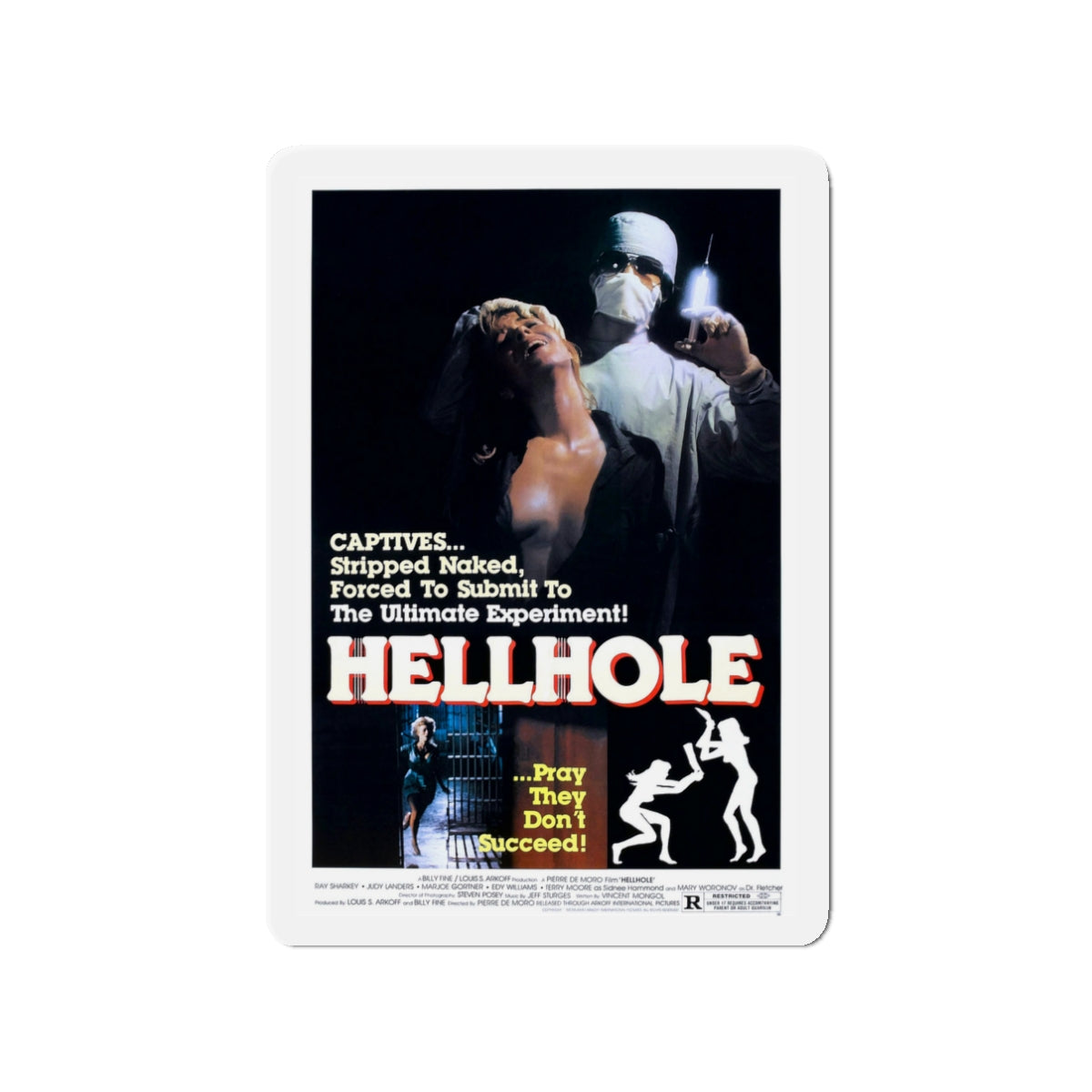 HELLHOLE 1985 Movie Poster - Die-Cut Magnet-3" x 3"-The Sticker Space