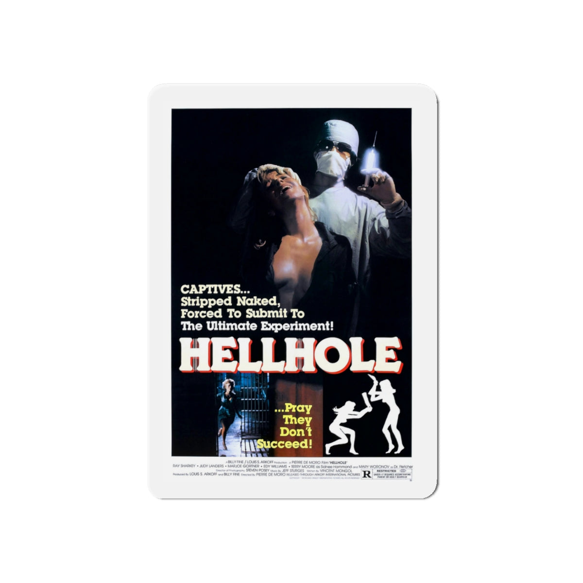 HELLHOLE 1985 Movie Poster - Die-Cut Magnet-5" x 5"-The Sticker Space