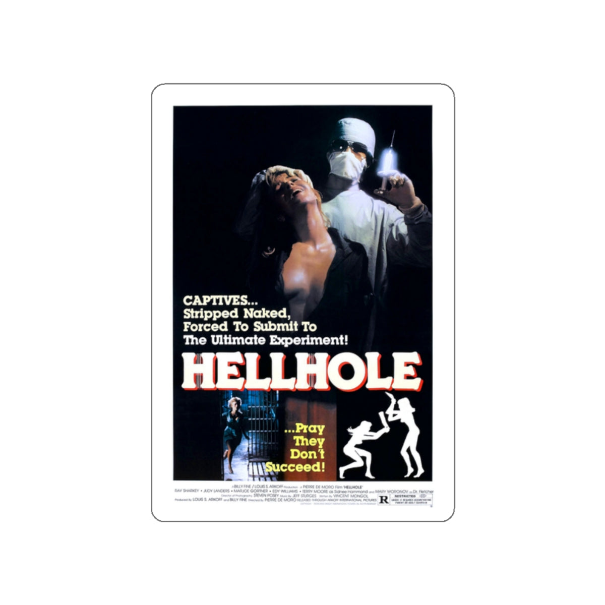 HELLHOLE 1985 Movie Poster STICKER Vinyl Die-Cut Decal-2 Inch-The Sticker Space