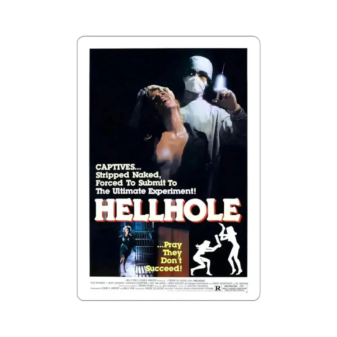 HELLHOLE 1985 Movie Poster - STICKER Vinyl Kiss-Cut Decal 4 Inch White - The Sticker Space