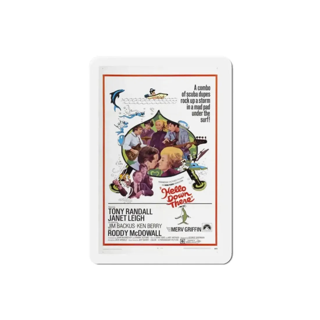 Hello Down There 1969 Movie Poster Refrigerator Magnet - The Sticker Space