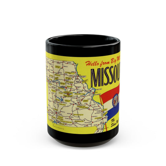 Hello from big MO Missouri (Greeting Postcards) Black Coffee Mug-15oz-The Sticker Space