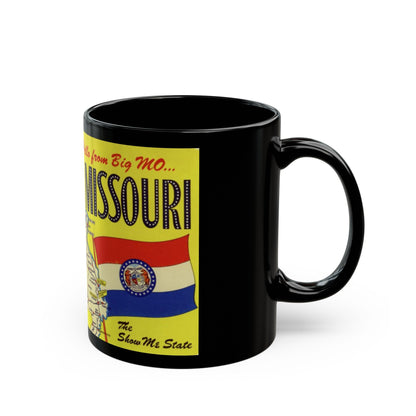 Hello from big MO Missouri (Greeting Postcards) Black Coffee Mug-The Sticker Space