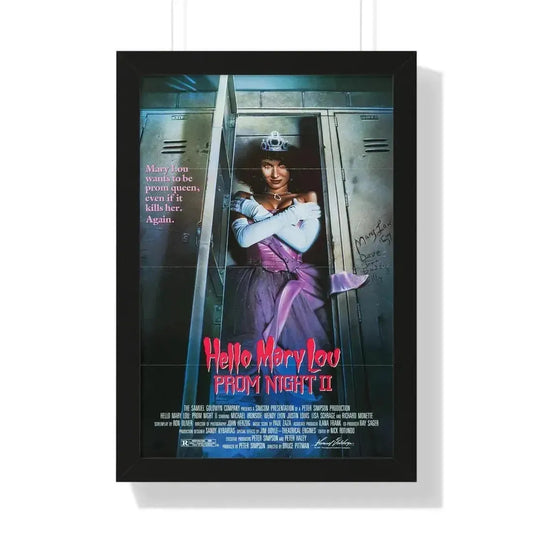 HELLO MARY LOU PROM NIGHT II 1987 - Framed Movie Poster 16″ x 24″ Black - The Sticker Space