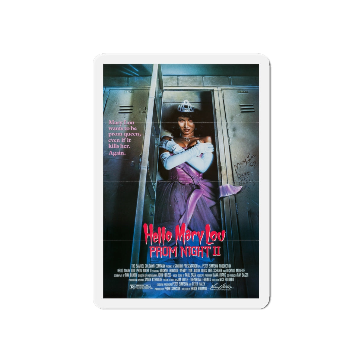 HELLO MARY LOU PROM NIGHT II 1987 Movie Poster - Die-Cut Magnet-6 × 6"-The Sticker Space