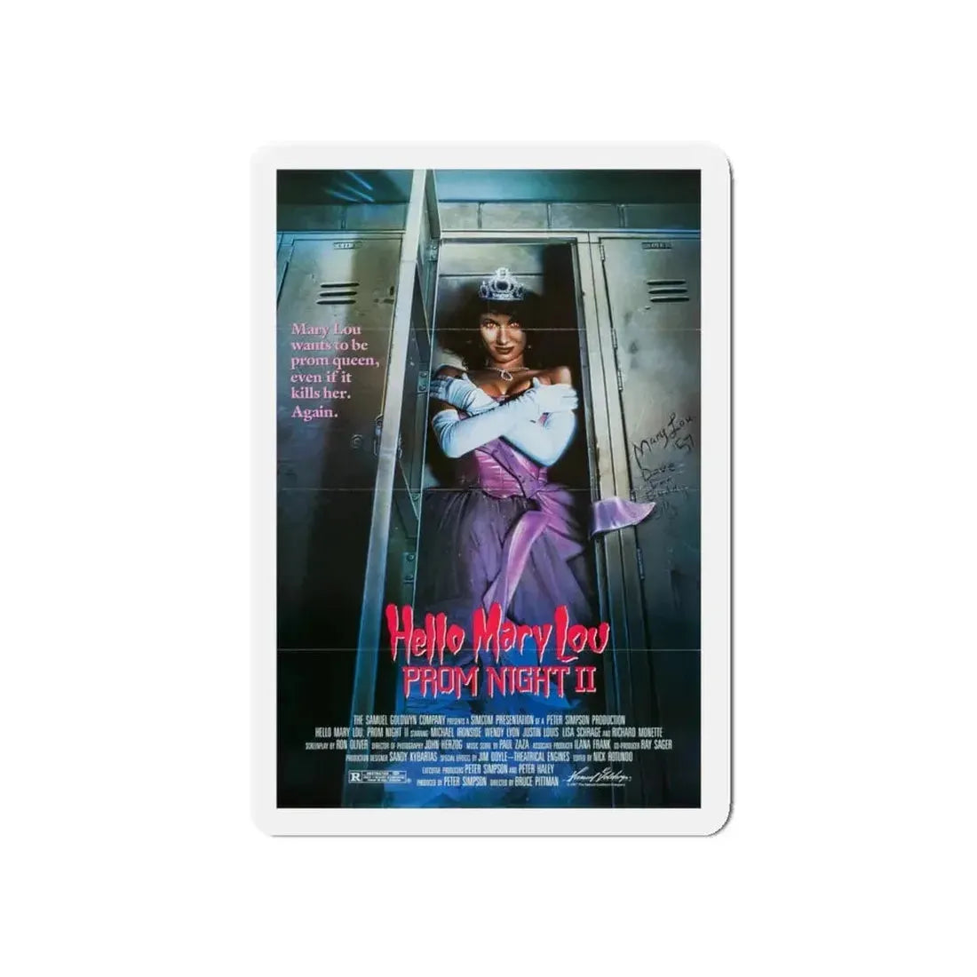 HELLO MARY LOU PROM NIGHT II 1987 Movie Poster - Refrigerator Magnet 5 Inch - The Sticker Space