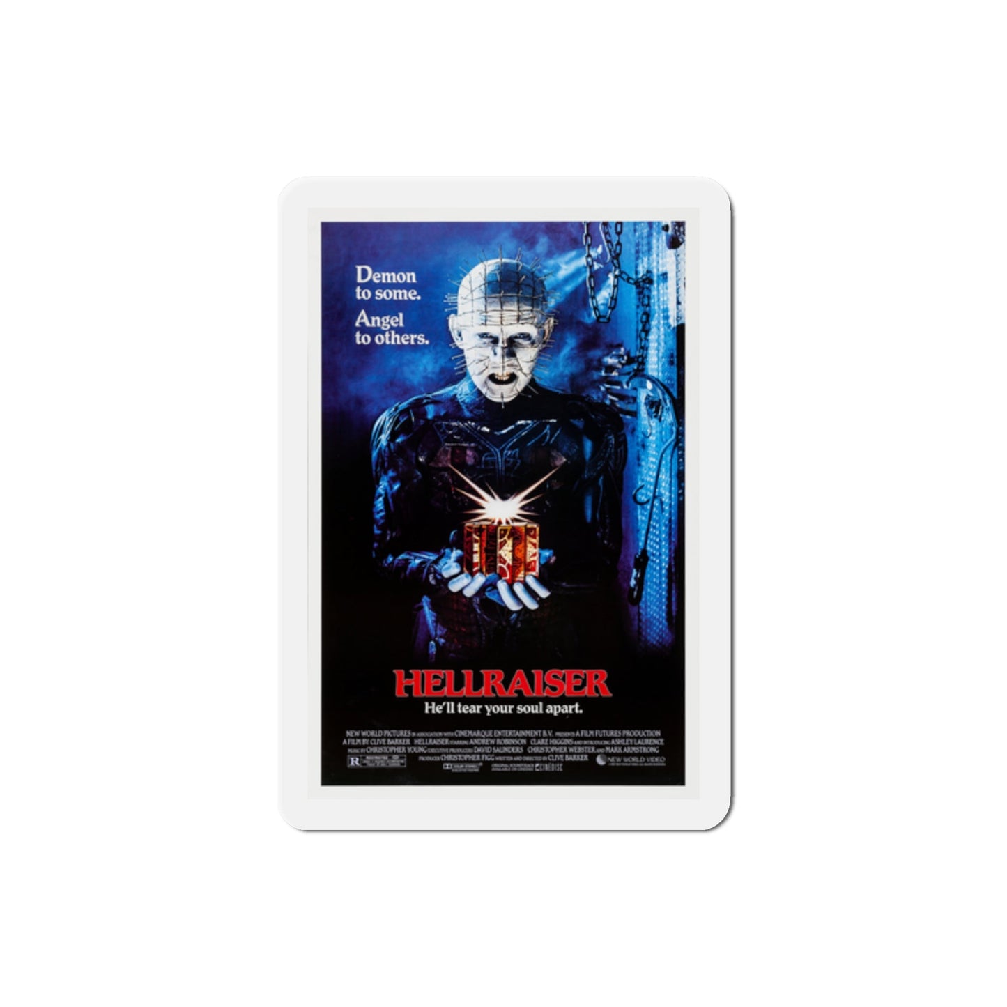 Hellraiser 1987 Movie Poster Die-Cut Magnet-2" x 2"-The Sticker Space