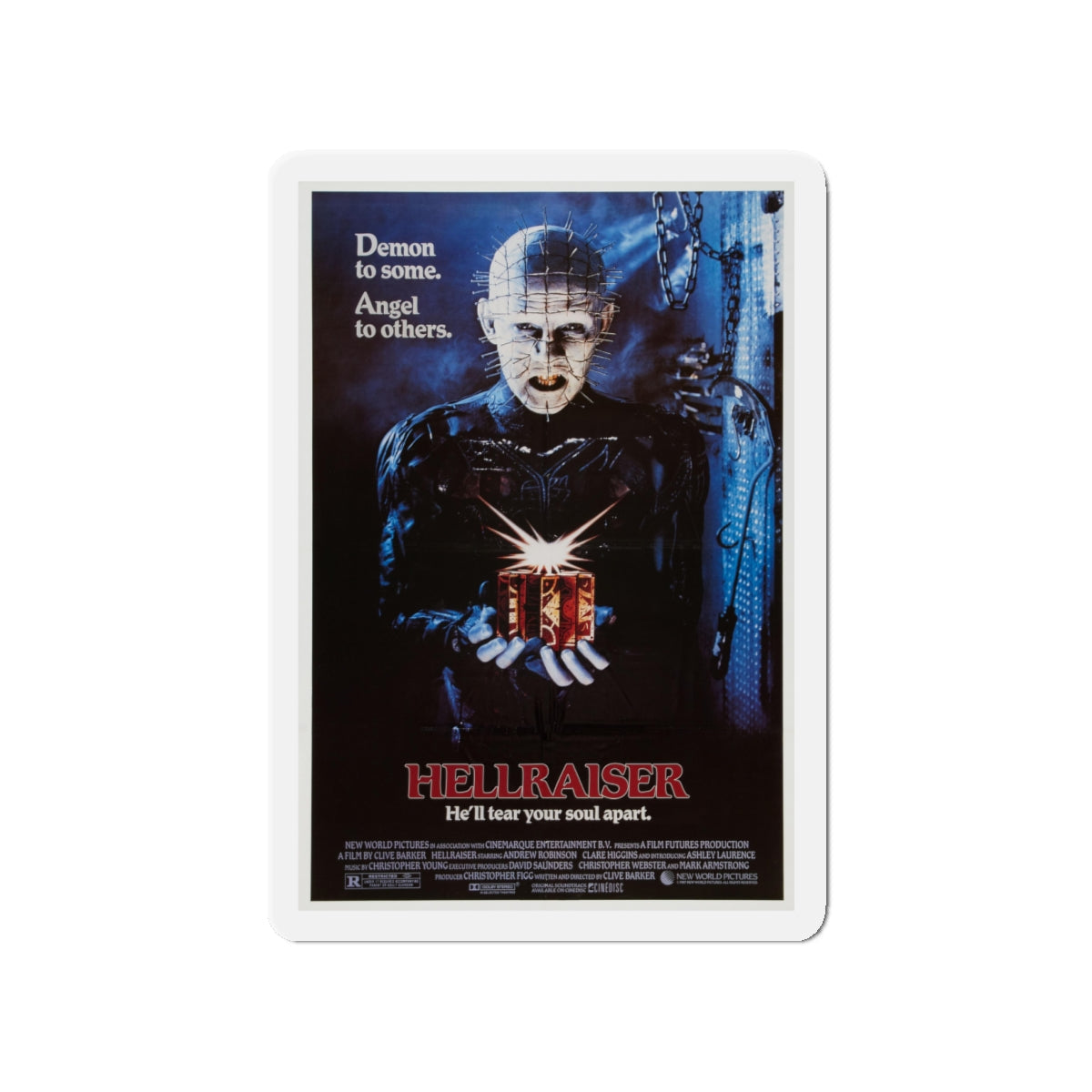 HELLRAISER 1987 Movie Poster - Die-Cut Magnet-4" x 4"-The Sticker Space