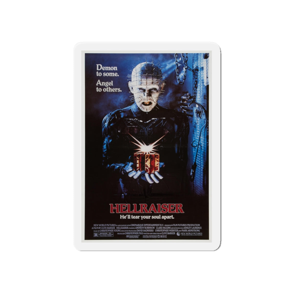 HELLRAISER 1987 Movie Poster - Die-Cut Magnet-5" x 5"-The Sticker Space