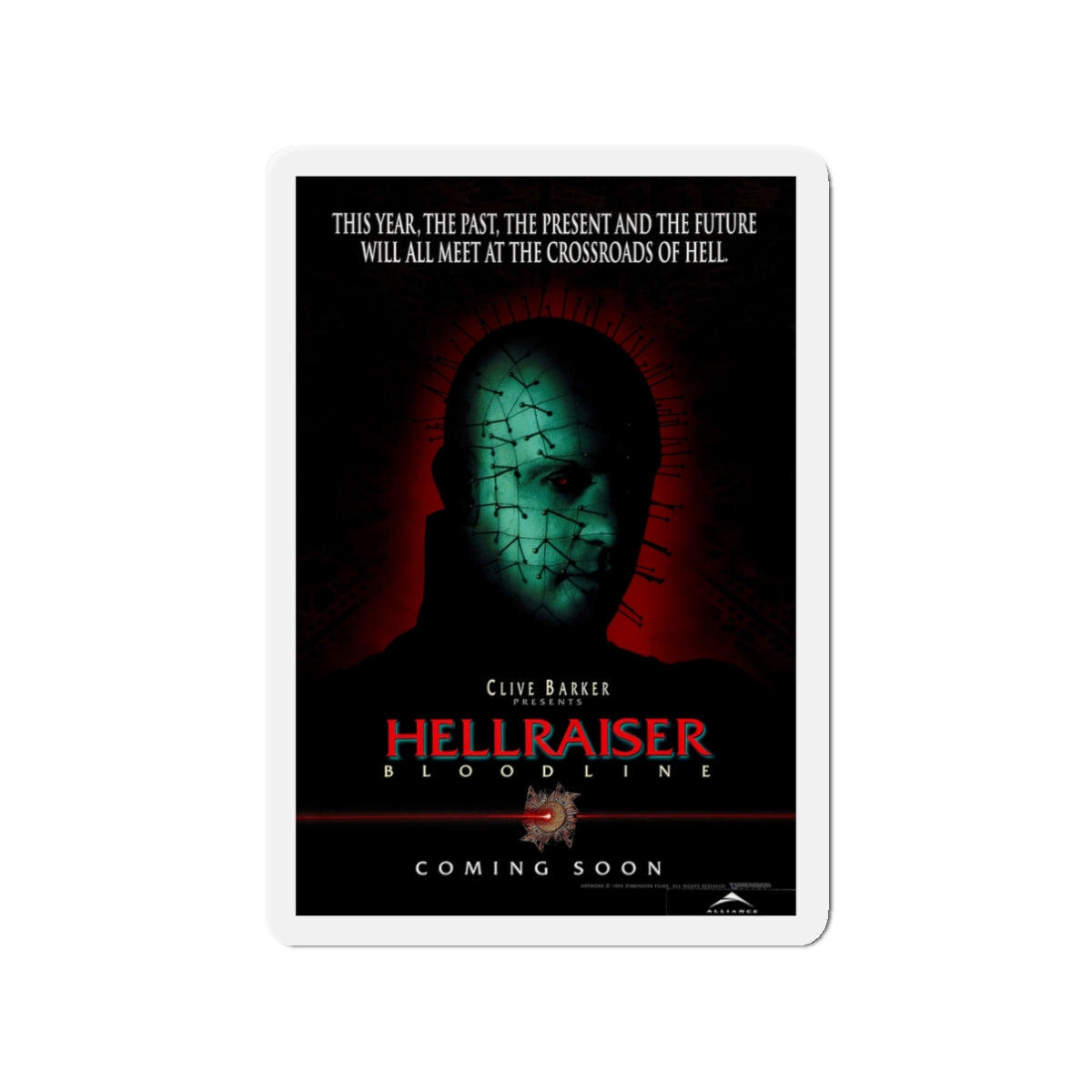 HELLRAISER 4 BLOODLINE 1996 Movie Poster - Die-Cut Magnet-3" x 3"-The Sticker Space