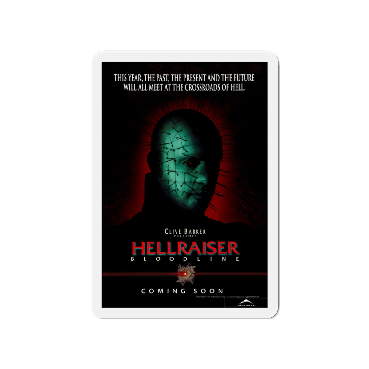 HELLRAISER 4 BLOODLINE 1996 Movie Poster - Die-Cut Magnet-4" x 4"-The Sticker Space