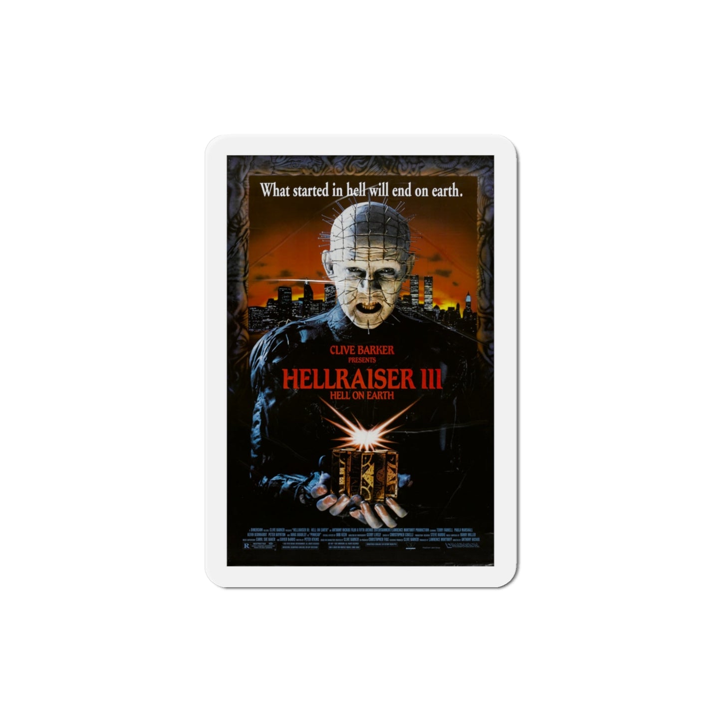 Hellraiser III Hell on Earth 1992 Movie Poster Die-Cut Magnet-3" x 3"-The Sticker Space