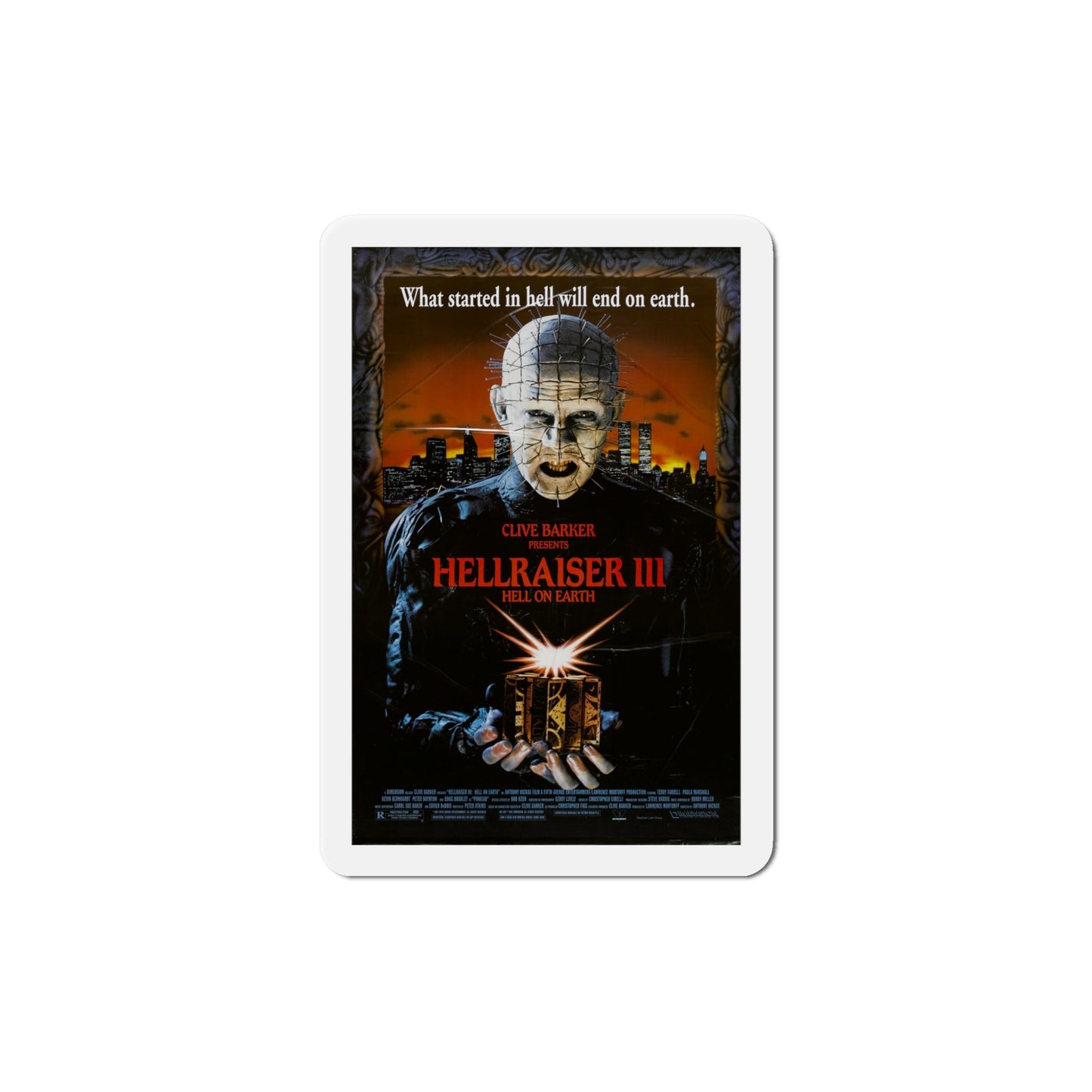 Hellraiser III Hell on Earth 1992 Movie Poster Die-Cut Magnet-5" x 5"-The Sticker Space