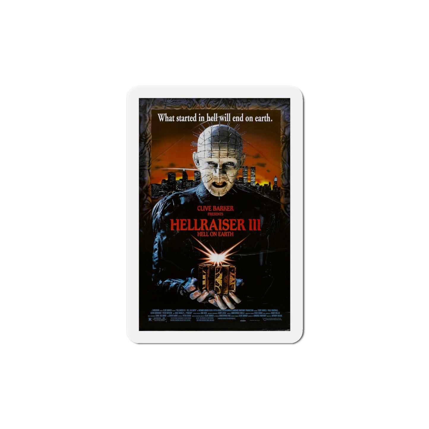 Hellraiser III Hell on Earth 1992 Movie Poster Die-Cut Magnet-6 × 6"-The Sticker Space