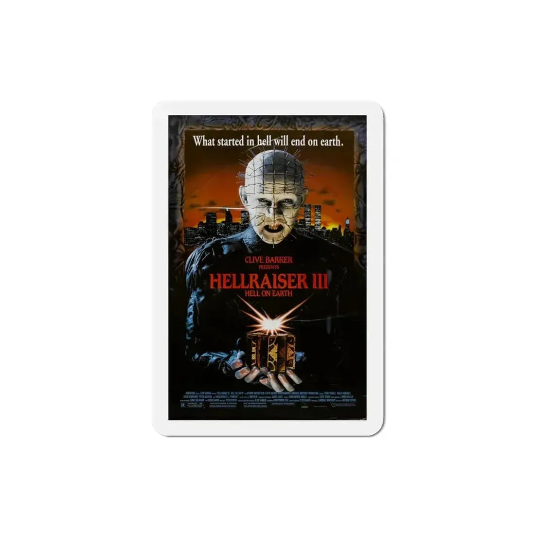 Hellraiser III Hell on Earth 1992 Movie Poster Refrigerator Magnet 3 Inch - The Sticker Space