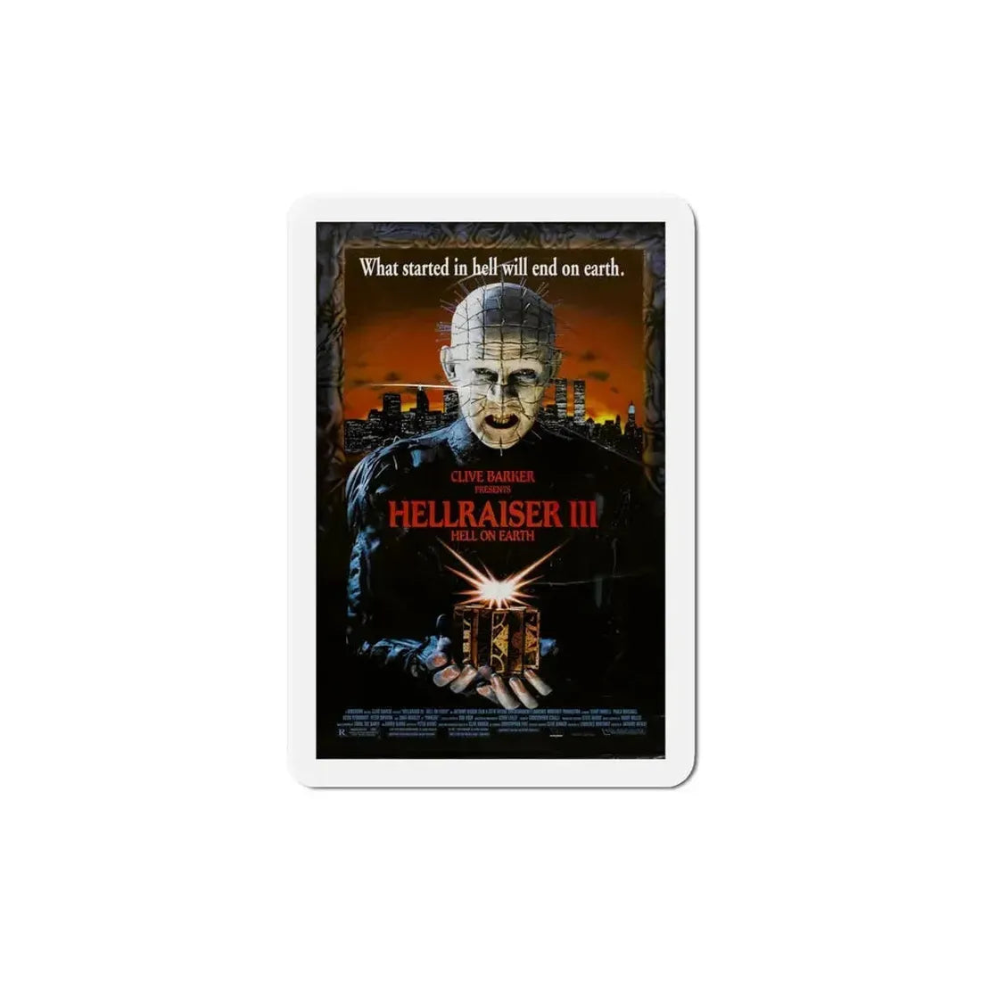Hellraiser III Hell on Earth 1992 Movie Poster Refrigerator Magnet 5 Inch - The Sticker Space