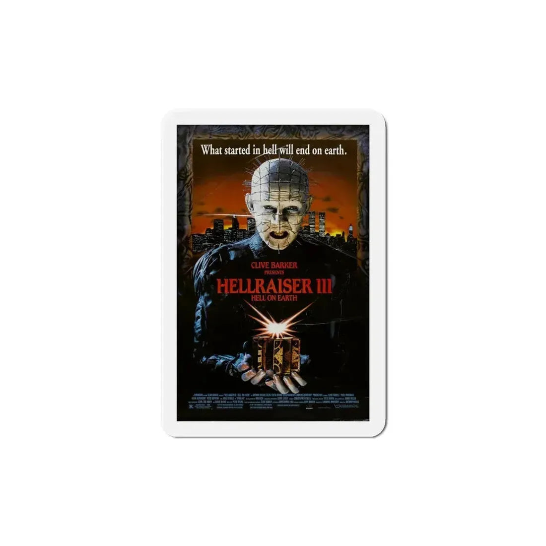 Hellraiser III Hell on Earth 1992 Movie Poster Refrigerator Magnet 6 Inch - The Sticker Space