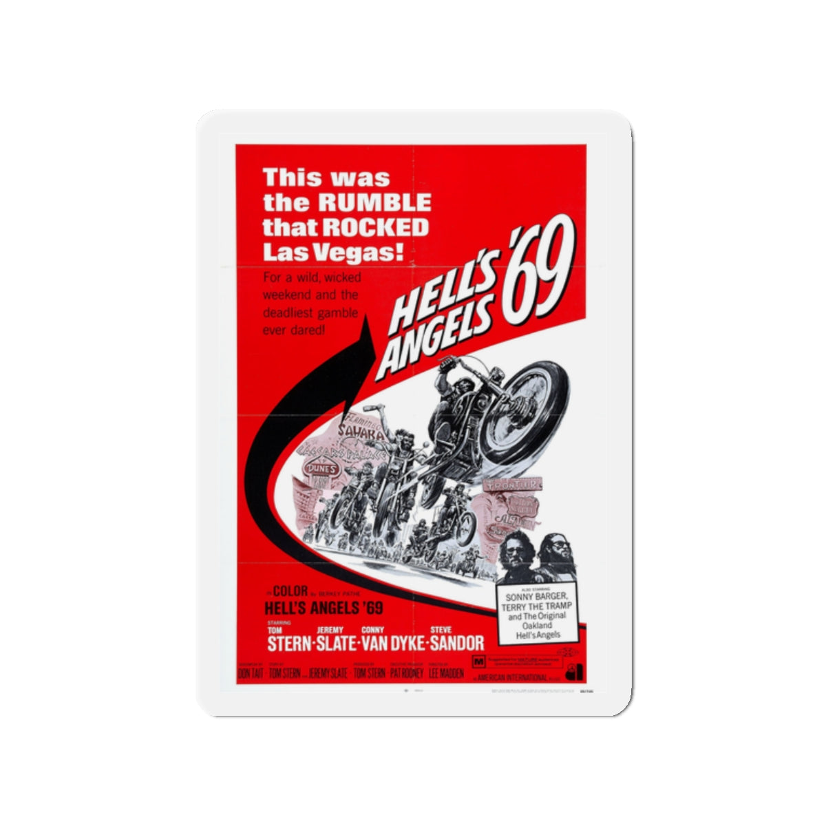 HELL'S ANGELS '69 1969 Movie Poster - Die-Cut Magnet-2" x 2"-The Sticker Space