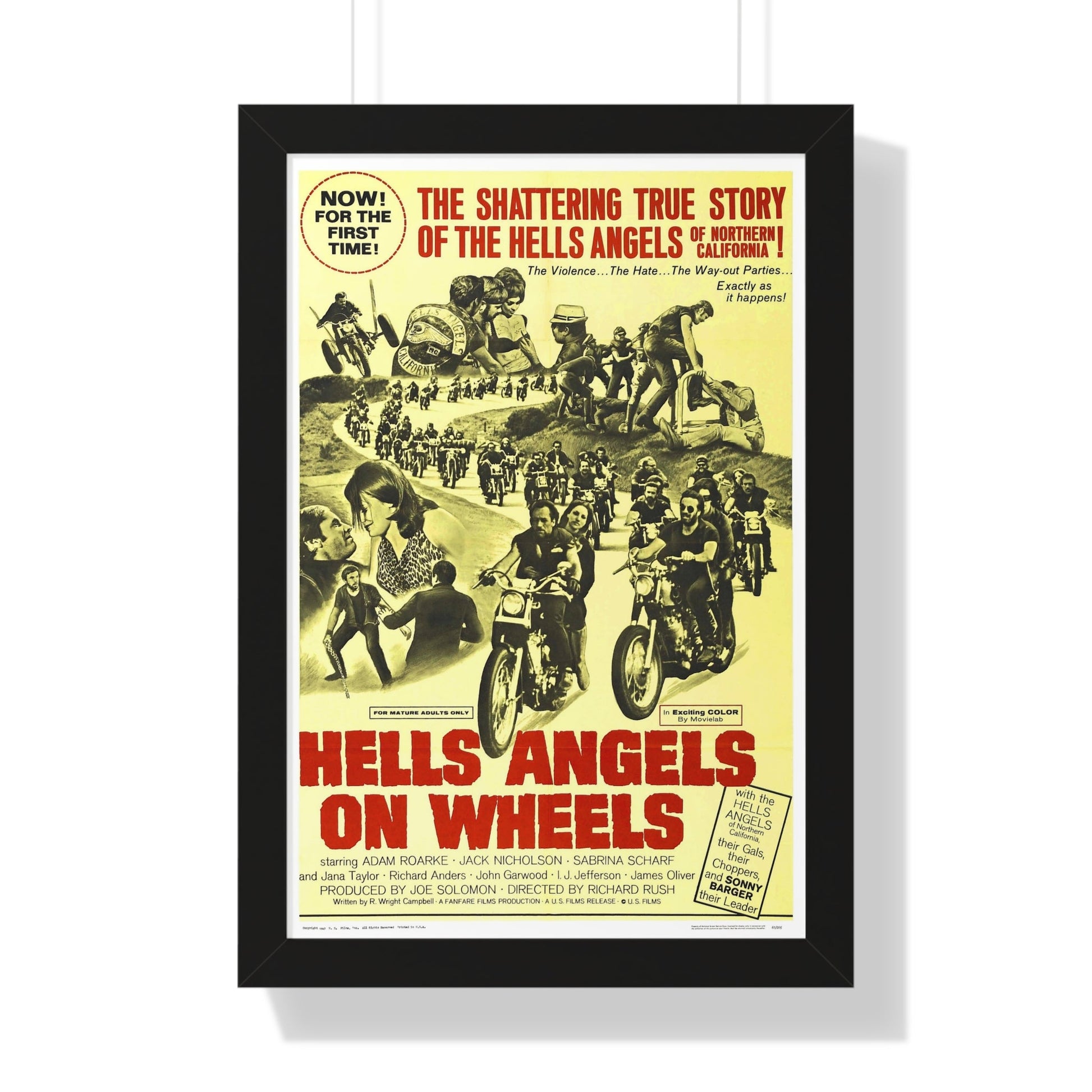 HELLS ANGELS ON WHEELS 1967 - Framed Movie Poster-16″ x 24″-The Sticker Space