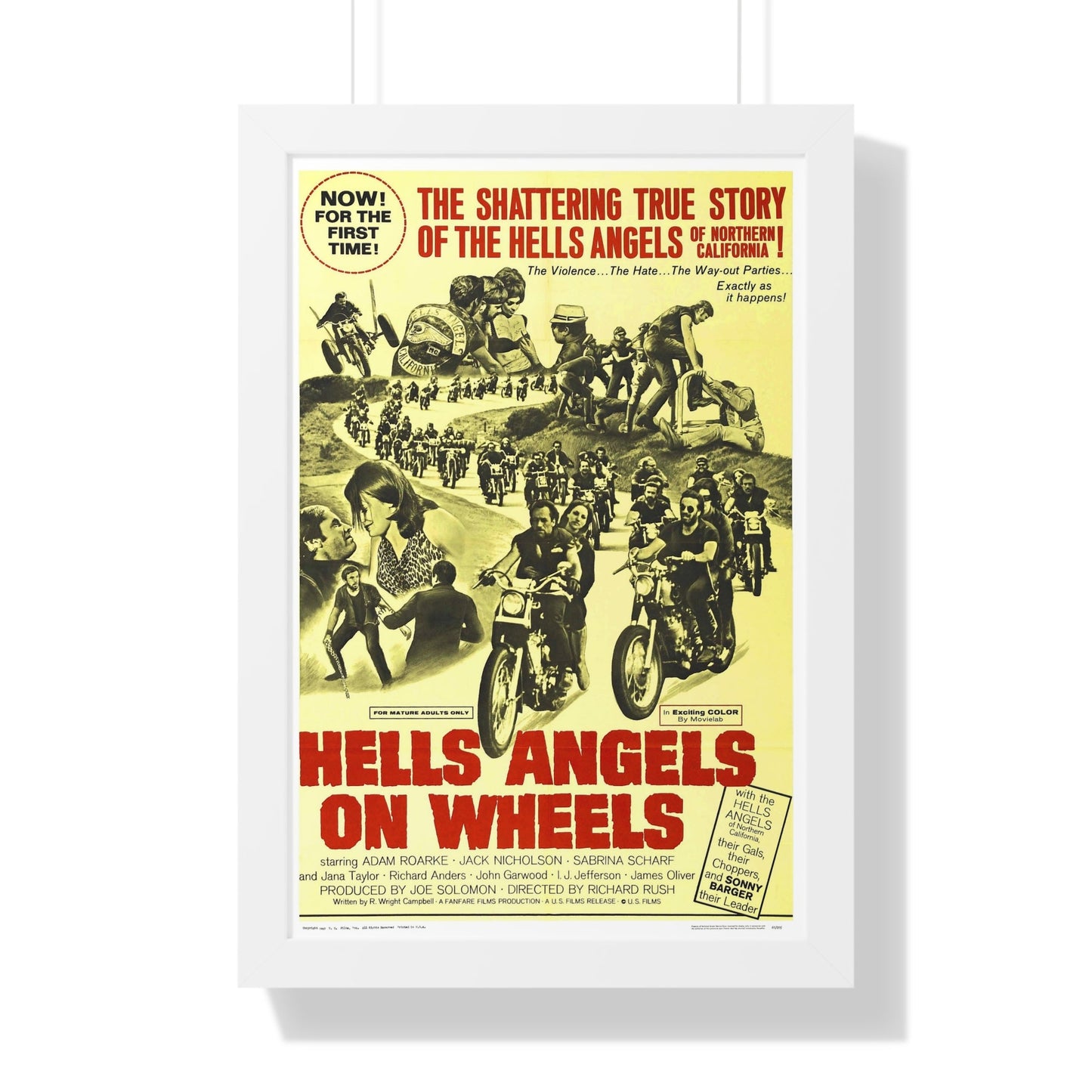 HELLS ANGELS ON WHEELS 1967 - Framed Movie Poster-16″ x 24″-The Sticker Space