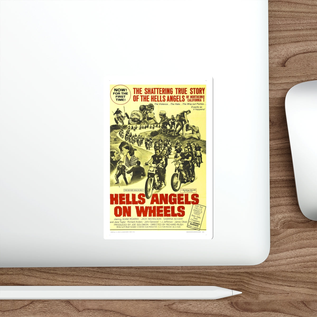 HELLS ANGELS ON WHEELS 1967 Movie Poster STICKER Vinyl Die-Cut Decal-The Sticker Space