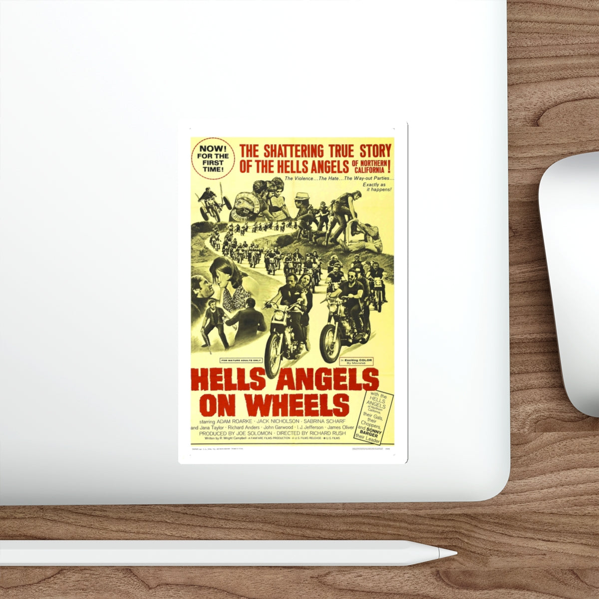 HELLS ANGELS ON WHEELS 1967 Movie Poster STICKER Vinyl Die-Cut Decal-The Sticker Space