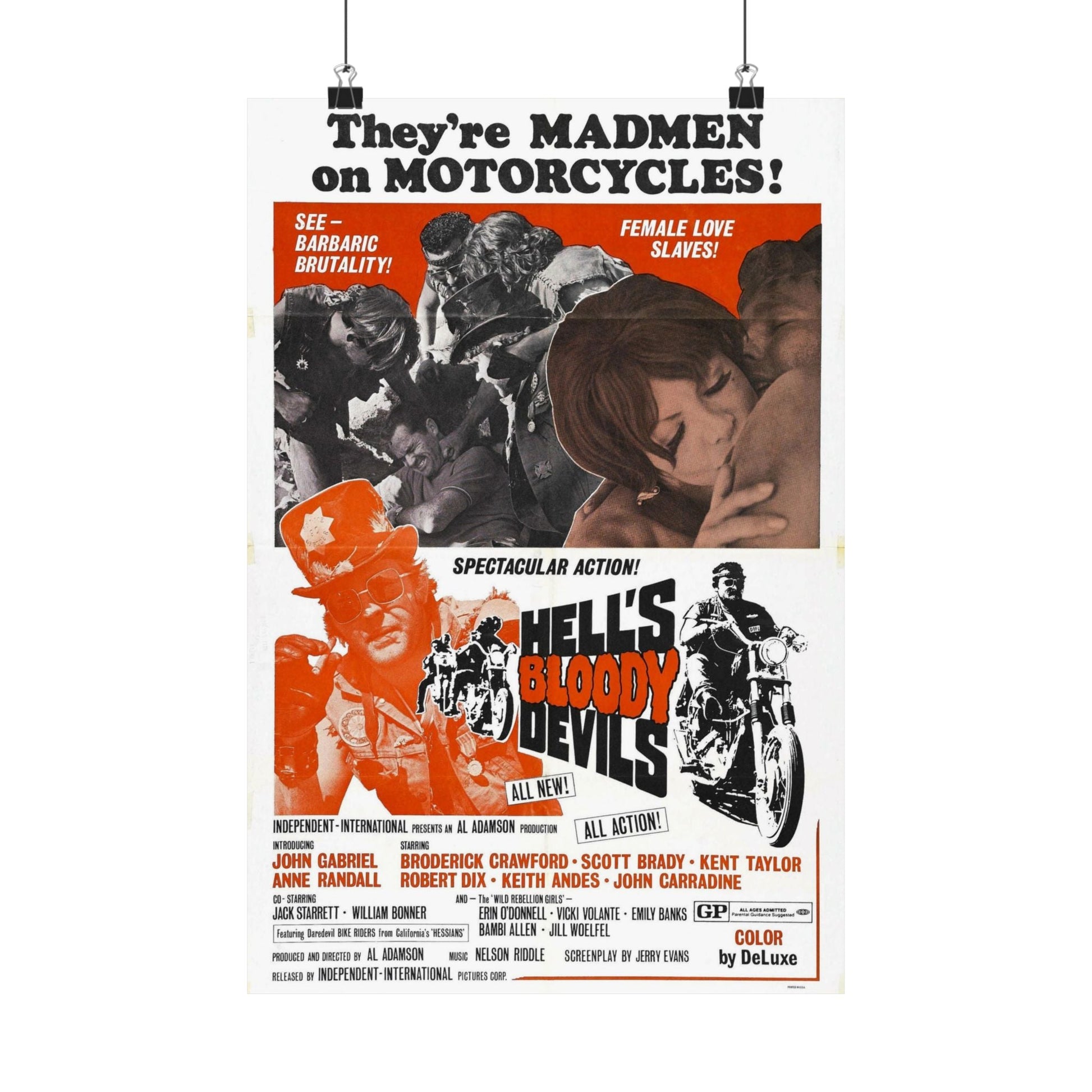 HELL'S BLOODY DEVILS 1970 - Paper Movie Poster-12″ x 18″-The Sticker Space