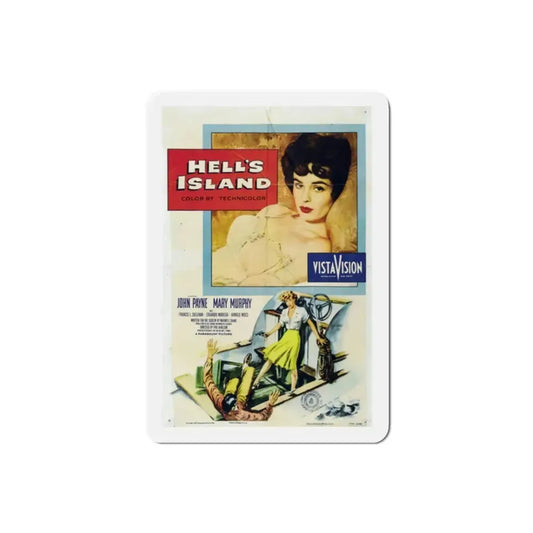 Hells Island 1955 Movie Poster Refrigerator Magnet 2 Inch - The Sticker Space