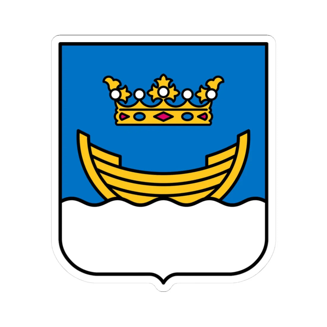 Helsingfors stadsvapen (Finland) (Coat of Arms) STICKER Vinyl Kiss-Cut Decal 3 Inch White - The Sticker Space