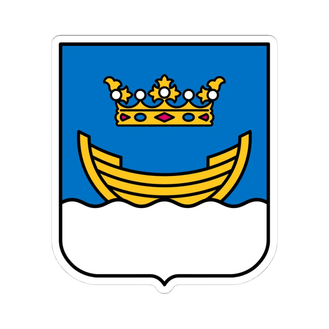 Helsingfors stadsvapen (Finland) (Coat of Arms) STICKER Vinyl Kiss-Cut Decal 4 Inch White - The Sticker Space
