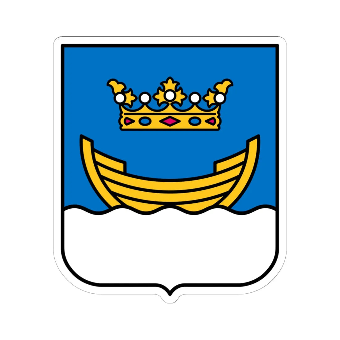 Helsingfors stadsvapen (Finland) (Coat of Arms) STICKER Vinyl Kiss-Cut Decal 6 Inch White - The Sticker Space
