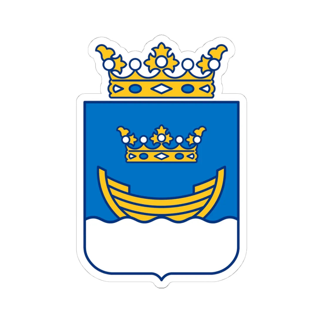 Helsingin vaakuna yläkruunullinen (Finland) (Coat of Arms) STICKER Vinyl Kiss-Cut Decal - The Sticker Space