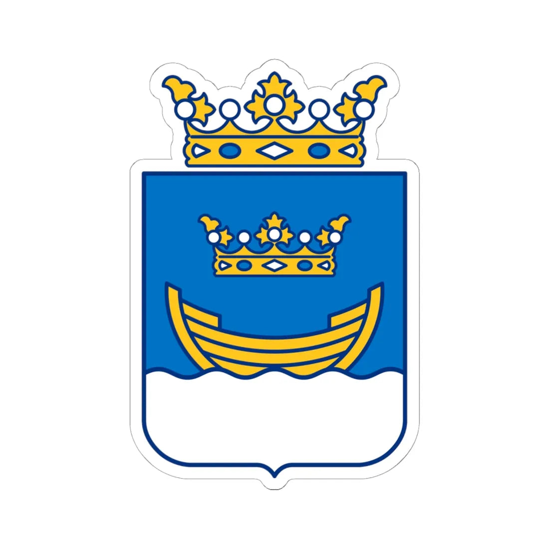 Helsingin vaakuna yläkruunullinen (Finland) (Coat of Arms) STICKER Vinyl Kiss-Cut Decal - The Sticker Space