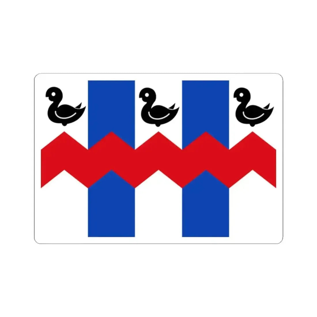 Hemiksem vlag (Belgium) STICKER Vinyl Kiss-Cut Decal 2 Inch White - The Sticker Space