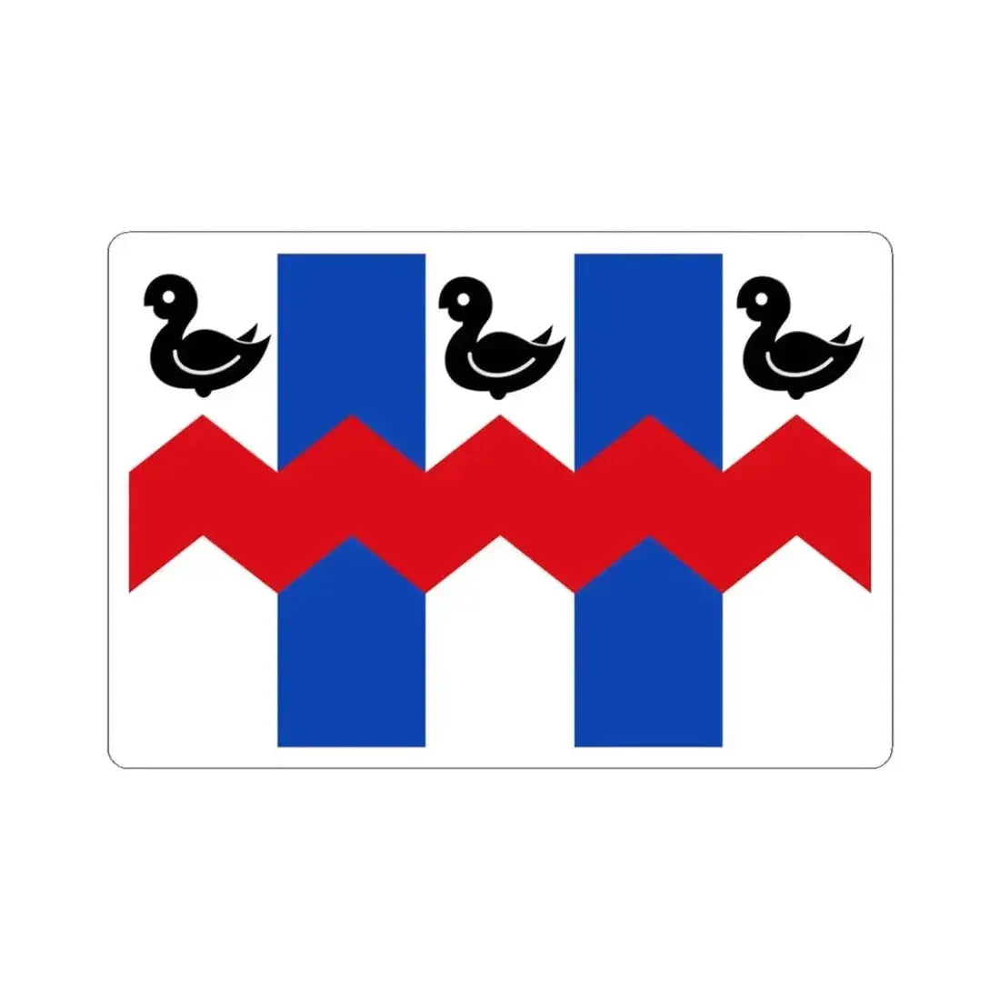 Hemiksem vlag (Belgium) STICKER Vinyl Kiss-Cut Decal 3 Inch White - The Sticker Space