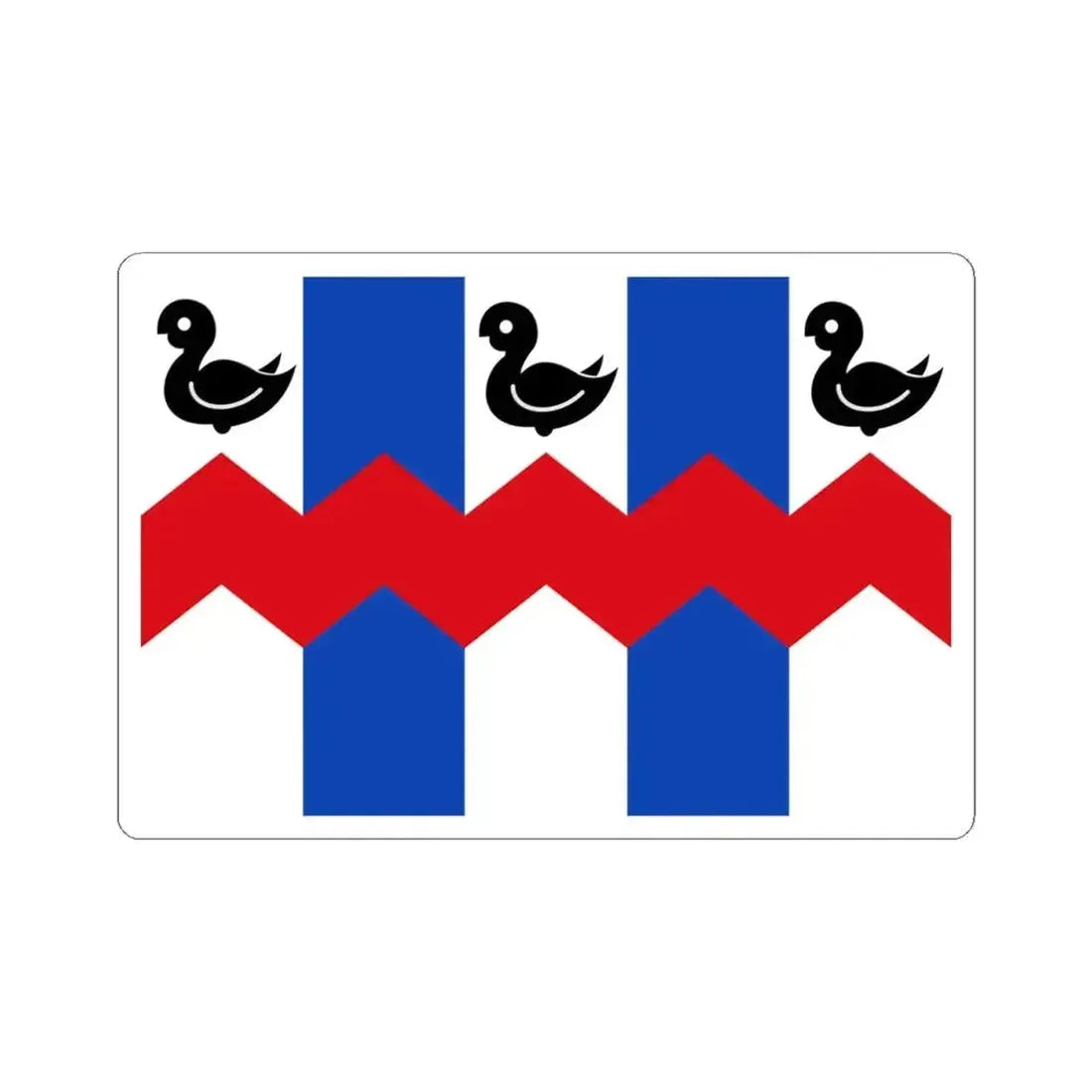 Hemiksem vlag (Belgium) STICKER Vinyl Kiss-Cut Decal 4 Inch White - The Sticker Space