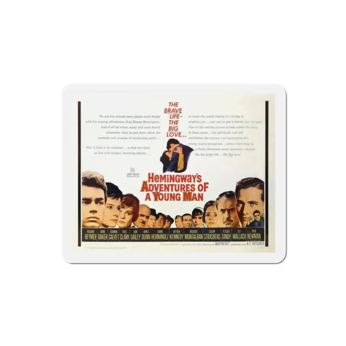 Hemingway's Adventures of a Young Man 1962 Movie Poster Refrigerator Magnet - The Sticker Space