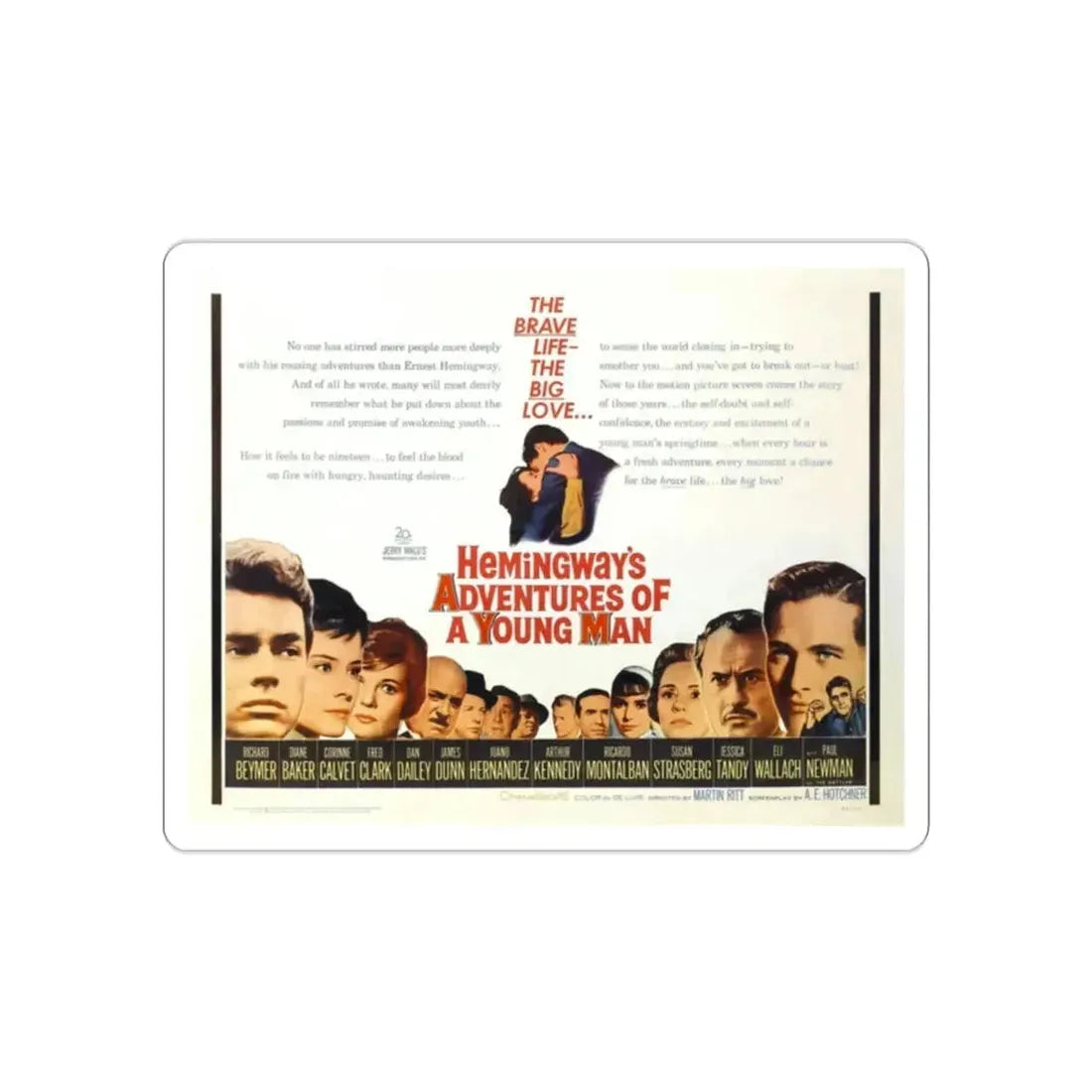 Hemingway's Adventures of a Young Man 1962 Movie Poster STICKER Vinyl Die-Cut Decal - The Sticker Space