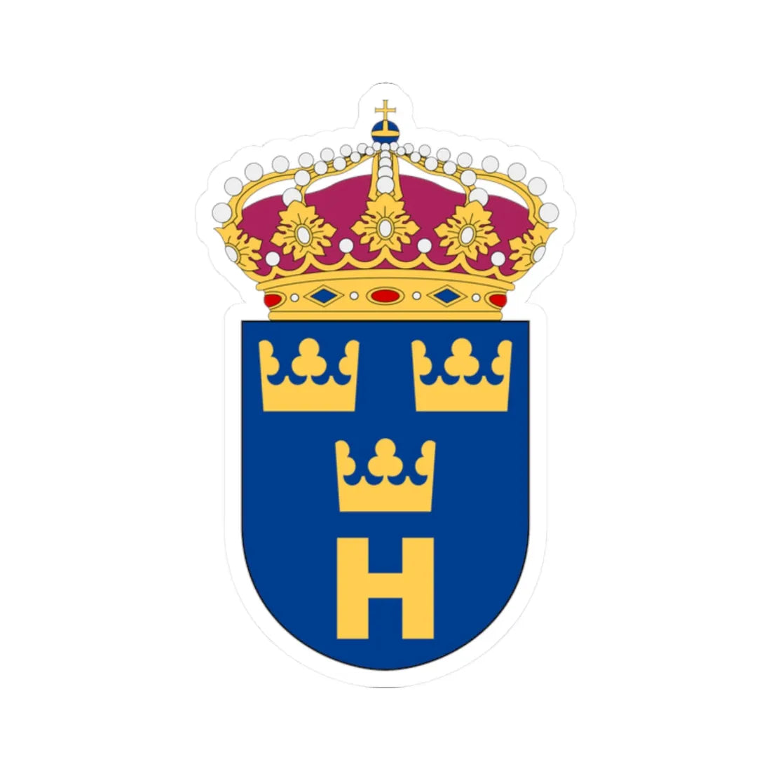 Hemvärnet vapen (Sweden) (Coat of Arms) STICKER Vinyl Kiss-Cut Decal 2 Inch White - The Sticker Space