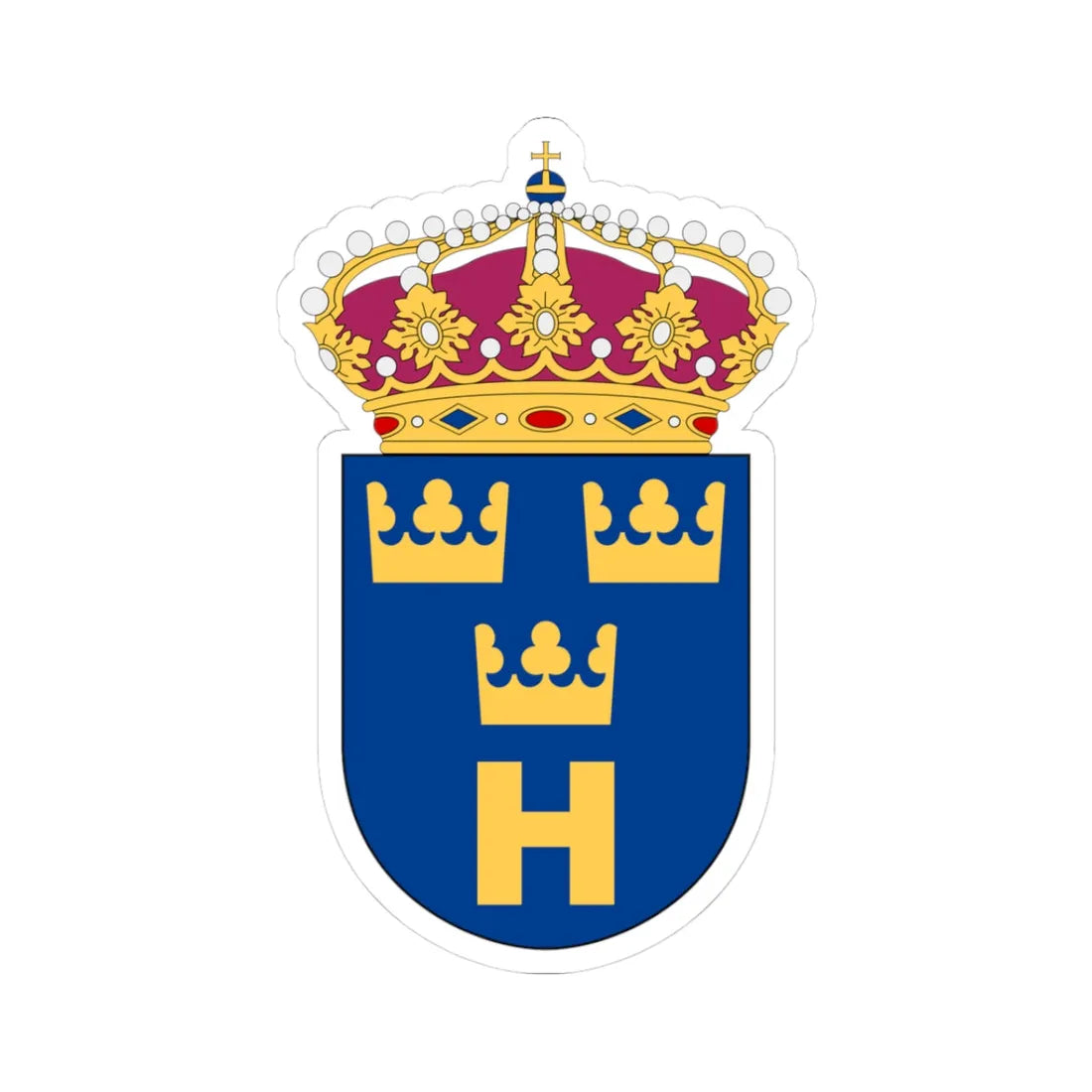 Hemvärnet vapen (Sweden) (Coat of Arms) STICKER Vinyl Kiss-Cut Decal 3 Inch White - The Sticker Space
