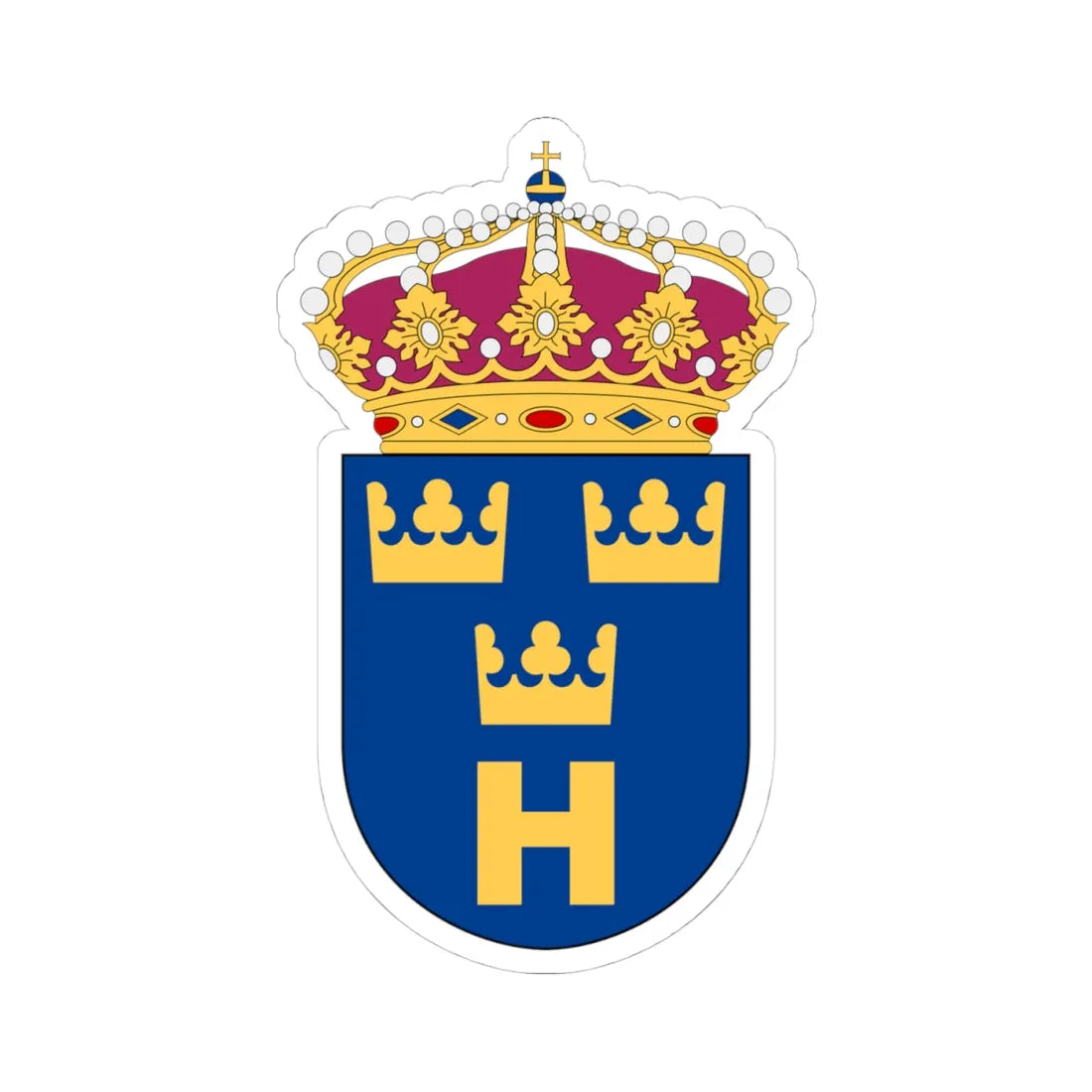 Hemvärnet vapen (Sweden) (Coat of Arms) STICKER Vinyl Kiss-Cut Decal 4 Inch White - The Sticker Space