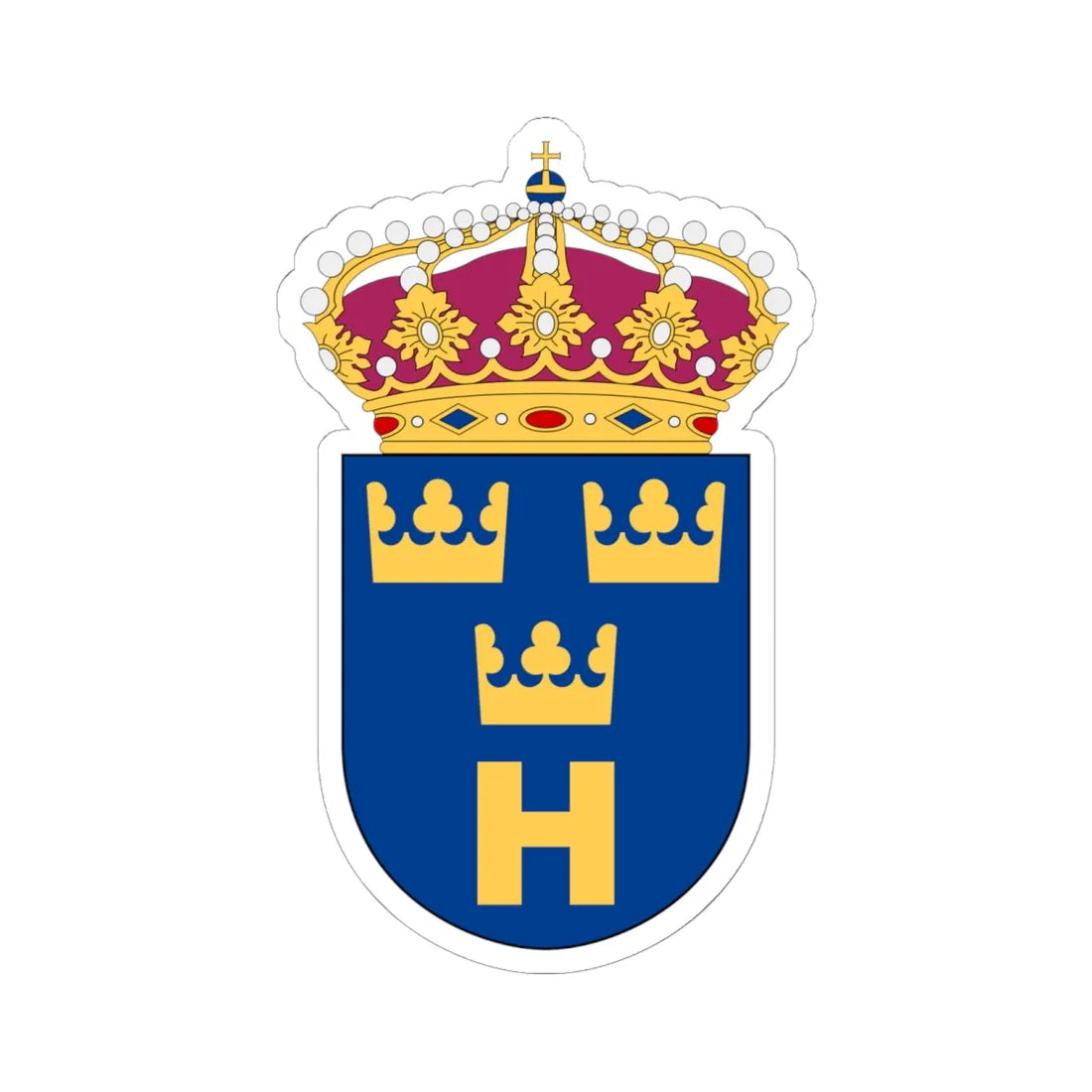Hemvärnet vapen (Sweden) (Coat of Arms) STICKER Vinyl Kiss-Cut Decal 6 Inch White - The Sticker Space