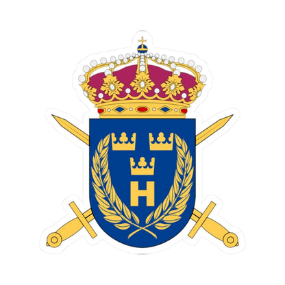 Hemvärnets stridsskola vapen (Sweden) (Coat of Arms) STICKER Vinyl Kiss-Cut Decal 2 Inch White - The Sticker Space